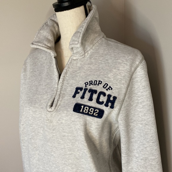 Abercrombie & Fitch 1/4 Zip Sweatshirt Y2K Preppy Vtg - Picture 3 of 13